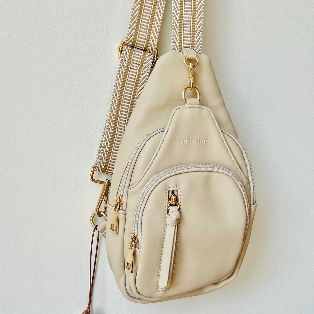 Sling Bag in cream with gold hardware, NWT